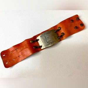Leather bracelet, Alabama roots. Handmade.